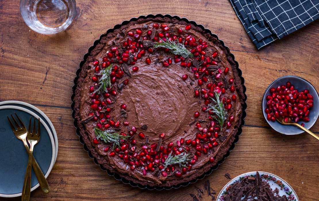 تارت انار و شکلات
